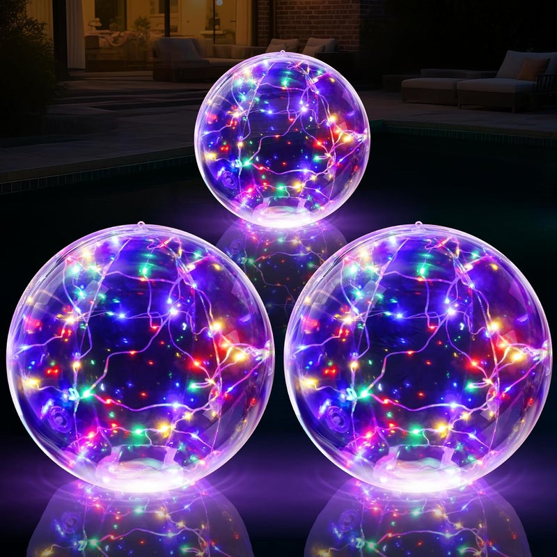 Niceput Store Solar Floating Pool Lights, 14 Inch Colorful Solar Pool Light Balls, Floating Glow Globe IP68 Waterproof, Inflatable Solar Lights up Balls for Swimming Pool Pond Outdoor Decor -1PC - Image 1